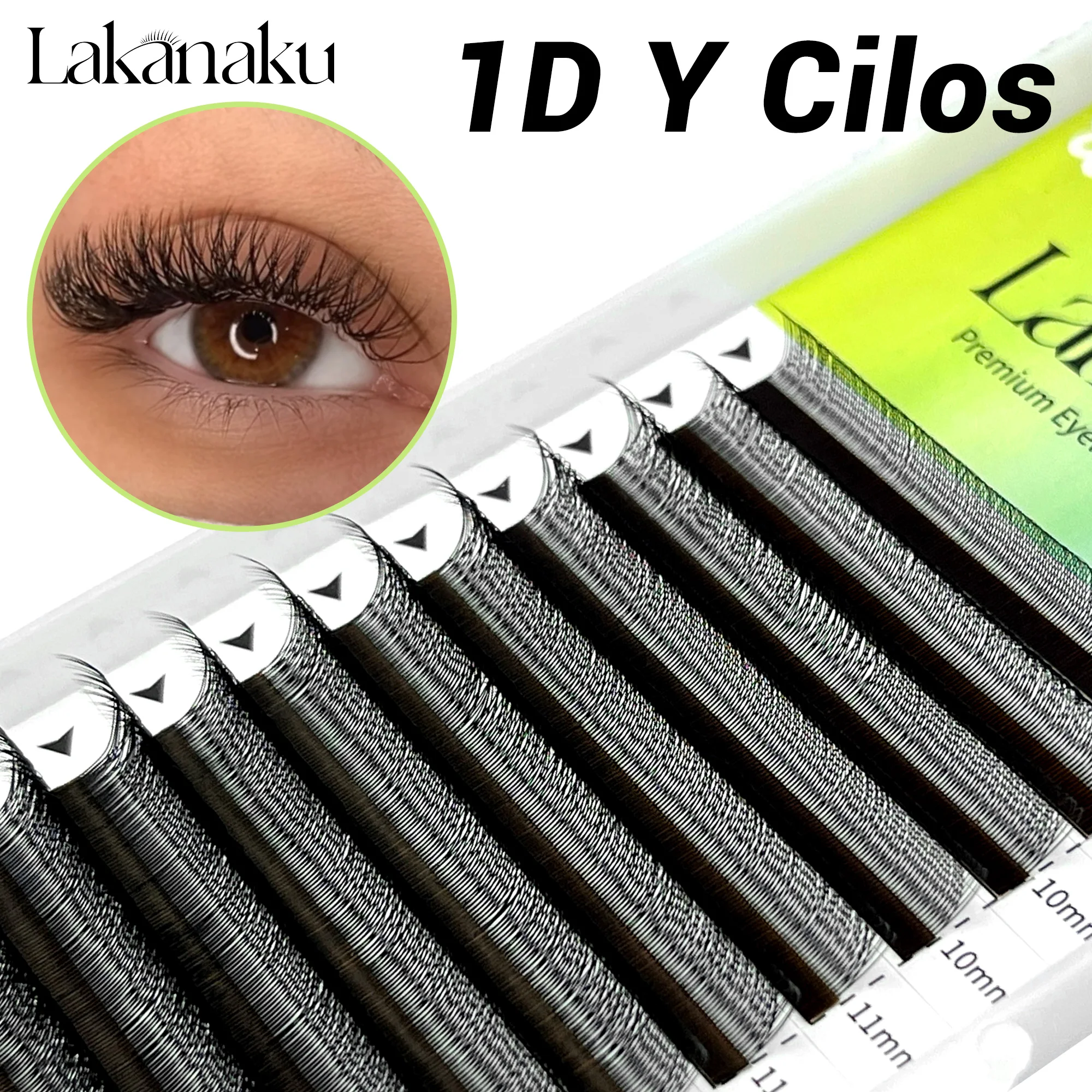 LAKANAKU 1D Y Volume Eyelashes Extensions Soft PBT 2D YY Eyelash Volume Brasileiro Y Cilia and Brazilian Volume Cilios