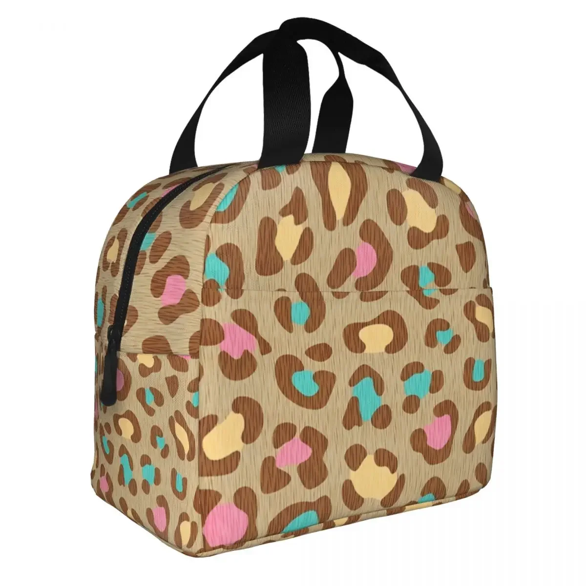 Leopard Ice Cream Insulated Lunch Bags Large Meal Container Thermal Bag Lunch Box Tote Beach Outdoor Food Storage Bags