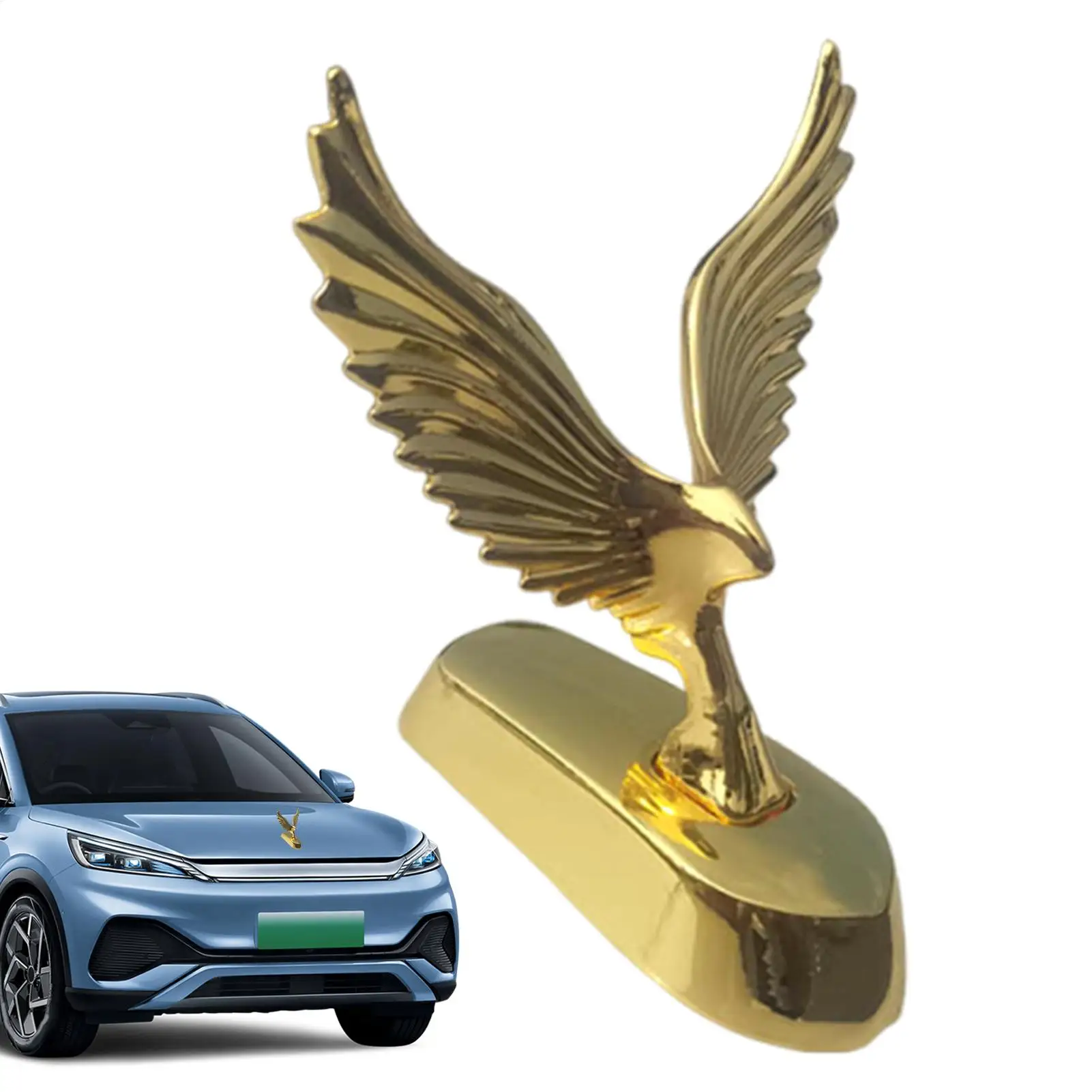 

3D Car Hood Sticker Realistic Metal Animal Stable Car Front Bonnet Eagle Ornament For Sedan RV Commuting Travel Family Outings