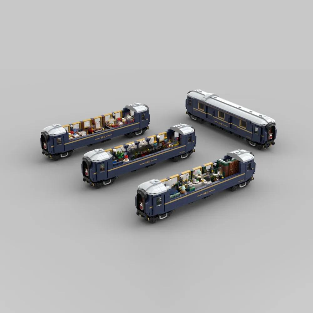Nowe, wykwintne klocki konstrukcyjne, rozszerzenie modelu pociągu, moduł Orient Express, klocki konstrukcyjne na prezent, zestaw DIY dla dzieci