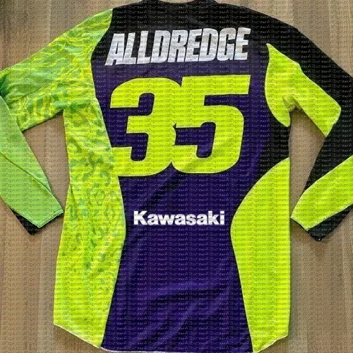 

2025 KAWASAKI Motocross Long Sleeve T-Shirt #35 ALLDREDGE Quick Drying Breathable Gear Off-Road Riders Mountain Bikers Jersey