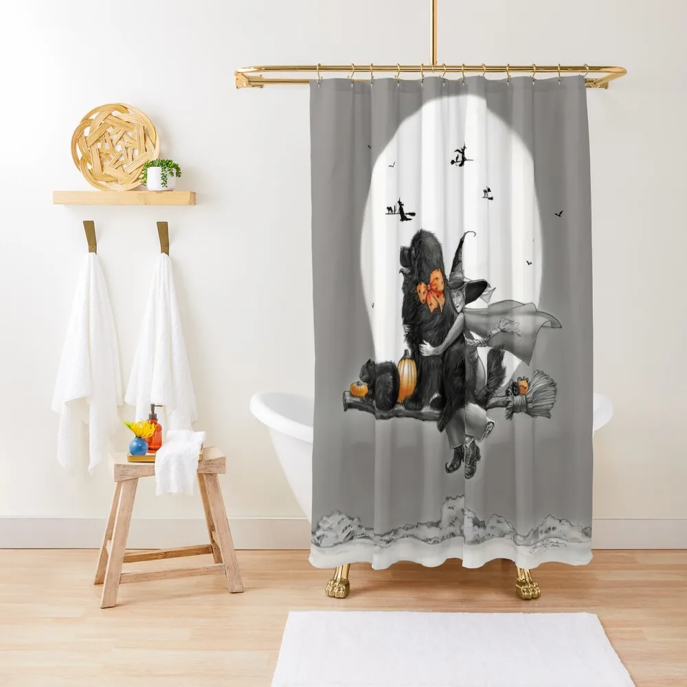 

Newfie on a Broomstick Shower Curtain Shower Set Bathroom Decor Shower For Bathrooms Anime Bathroom Curtain