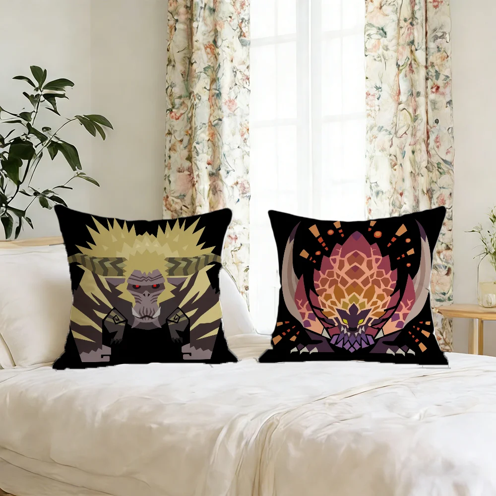Game M-monster Hunter Wilds cushion cover For Pillow Printing Sofa Decoration Home Car Room Coffee Shop Office Nordic Simplicity