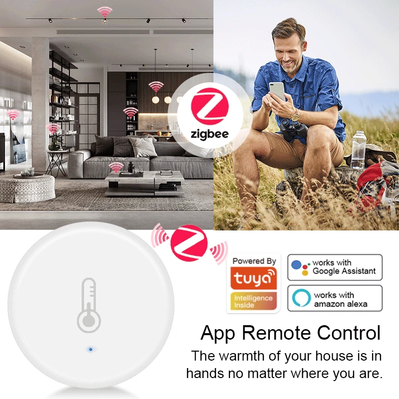 Aubess-温度および湿度センサー,スマートホーム,Tuya Zigbee 3.0,スマートライフ,Alexa, Google Home,Zigbeeゲートウェイ