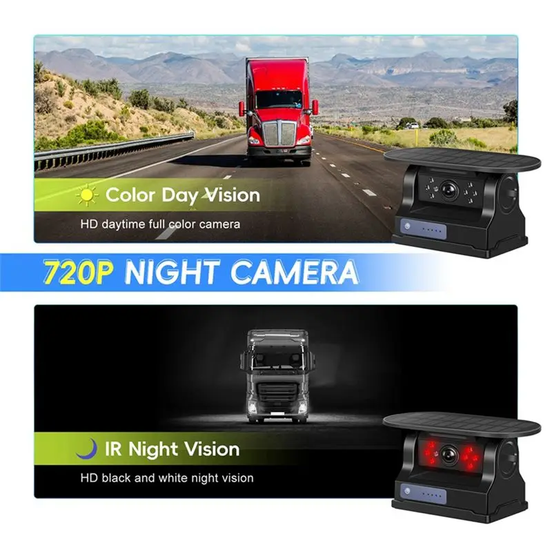 A99F-Wireless HD Solar WIFI Camera Forbus Van Truck RV Car IP67 Waterproof Rearview Camera Rearview Camera