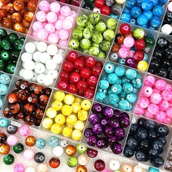 New 4/6/8/10mm Round Glass Beads Loose Spacer Beads for Jewelry Making DIY Handmade Bracelet Necklace Accessories