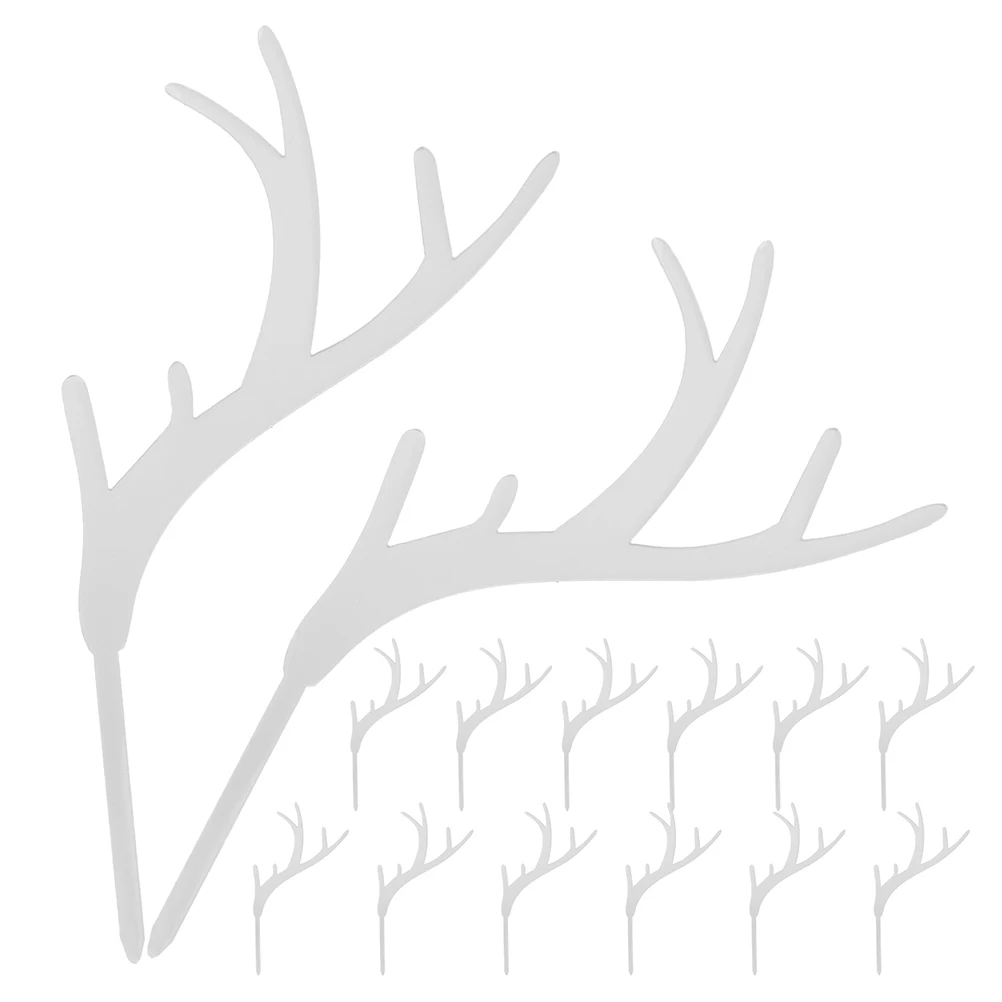 

16 Pcs Cake Decoration Insert Topper Decorations Antler Christmas Decorate Cupcake Acrylic Holiday Toppers