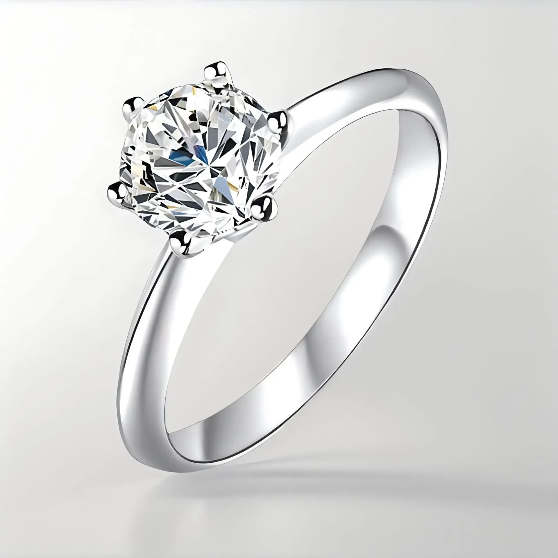 

Classic Real 1 Carat D Color Moissanite Wedding Rings For Women White Gold Plated 100% 925 Sterling Silver Bridal Fine Jewelry