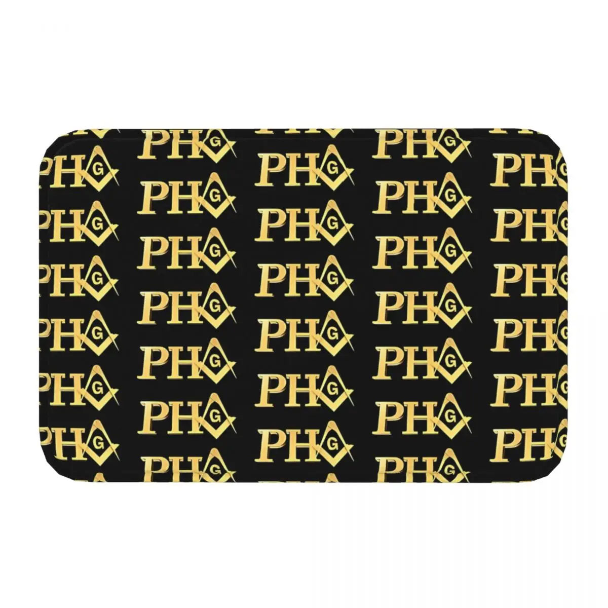 Freemason Bath Mat Prince Hall PHA Gold Square Compass Masonic Doormat Kitchen Carpet Balcony Rug Home Decoration