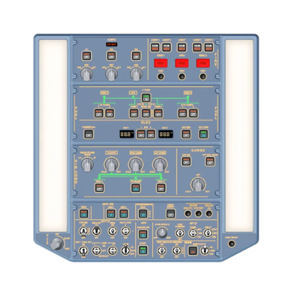 WINGFLEXSIM A320 Overhead Panel Flight Simulator Cockpit Overhead Console Featuring IRS & Lighting Panels For X-Plan MSFS 2024