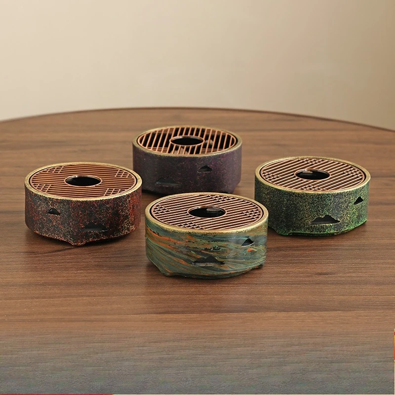 

LH Round Warm Tea Stove Heating Candle Base Household Tea Table Kung Fu Tea Set Accessories
