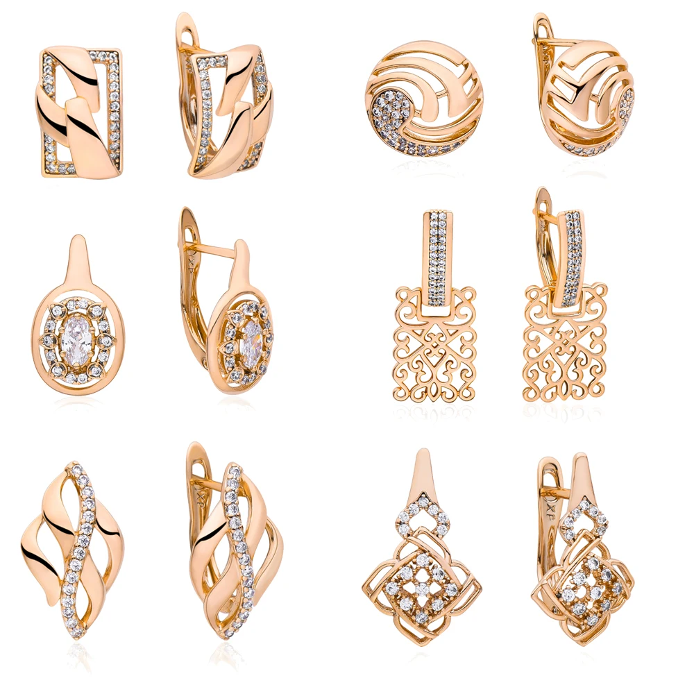 

Women Gold U Shape Huggie Hoop Earrings Small Simple Hypoallergenic Earrings with White Cubic Zirconia Everyday Jewelry Gift