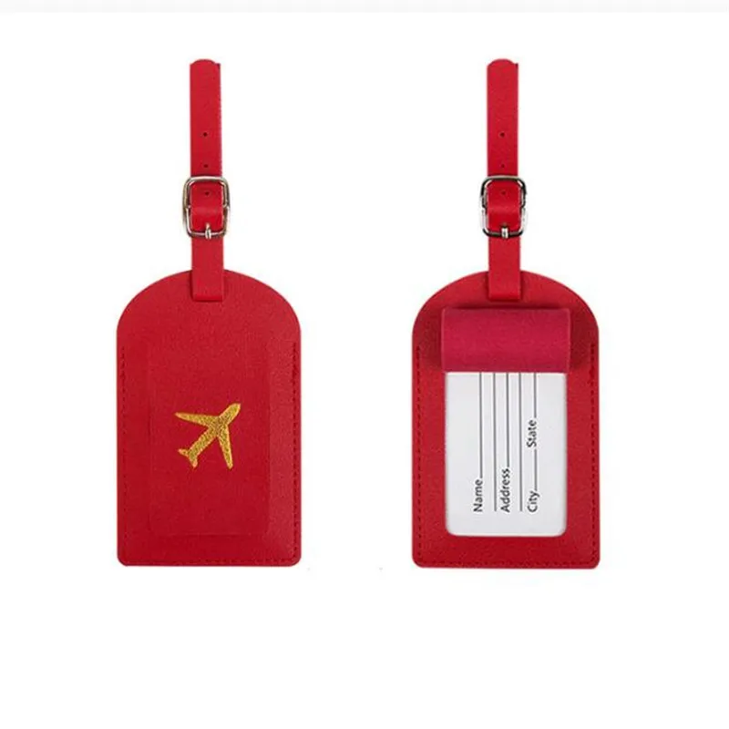 1PC Portable PU Leather Luggage Tag Suitcase Identifier Label Baggage Board Bag Tag Name ID Address Holder Travel Passport Card
