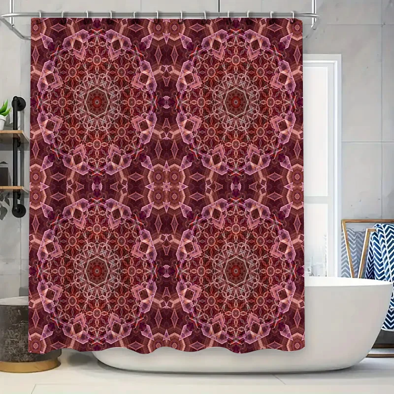 

Kaleidoscope Shower Curtain Pink Purple Geometric Pattern Bath Decorations for Home Decoration (180x240cm)