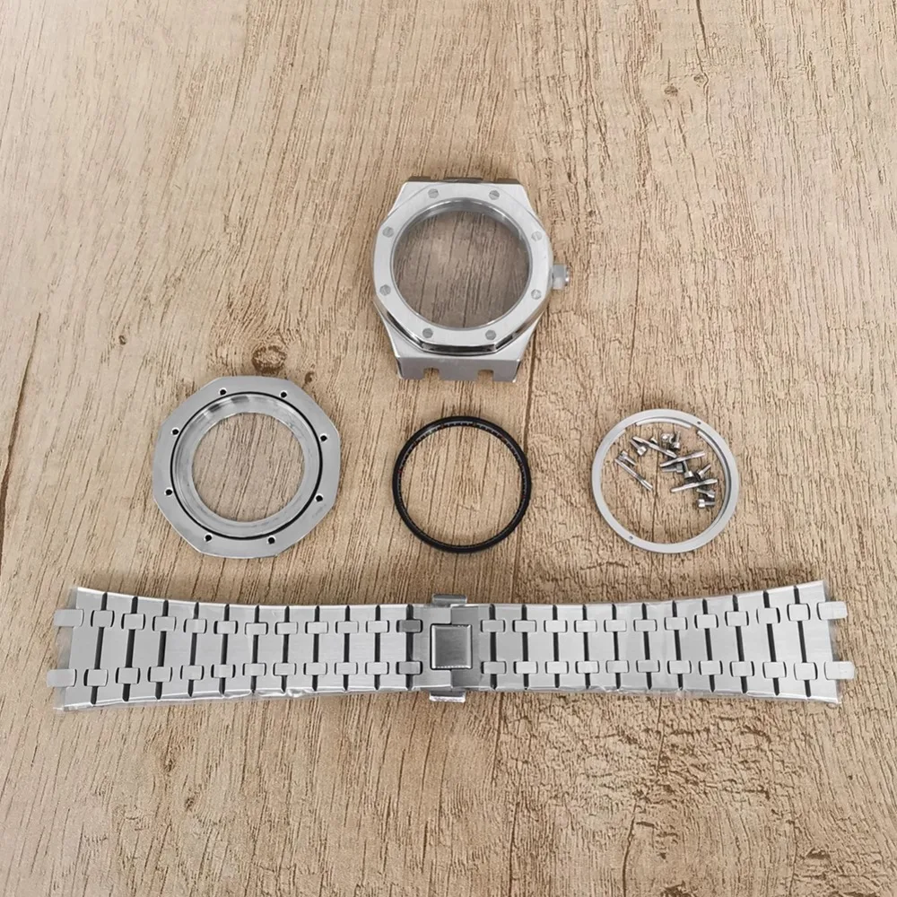 41mm Modified AP Watch Case + Bracelet + Chapter Ring Combination Set Suitable for NH35 Movement Suitable for 28.5mm Dial