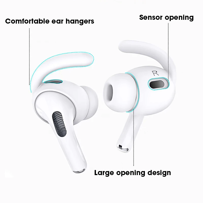 4/1 paio di ganci per l\'orecchio in silicone per Apple Airpods Pro 1/2 generazione auricolari morbidi anti smarrimento anti-goccia ganci per