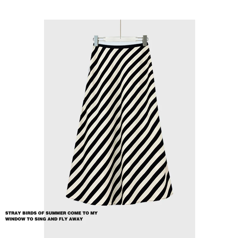 

Юбка Forever 2 Ele Ladylike High End, длинная, А-силуэта, из тонкого материала, женская, для офиса, в полоску