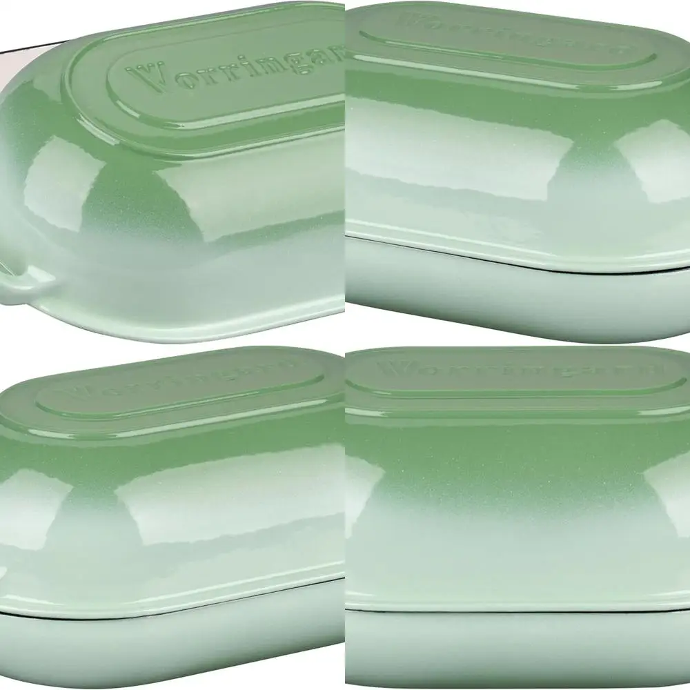 

Cast Iron Sourdough Bread Oven, Dutch Oven, Loaf Pan, Meatloaf Pan with Lid, 7-Quart Green for Homemade Bread Baking and Meatloa