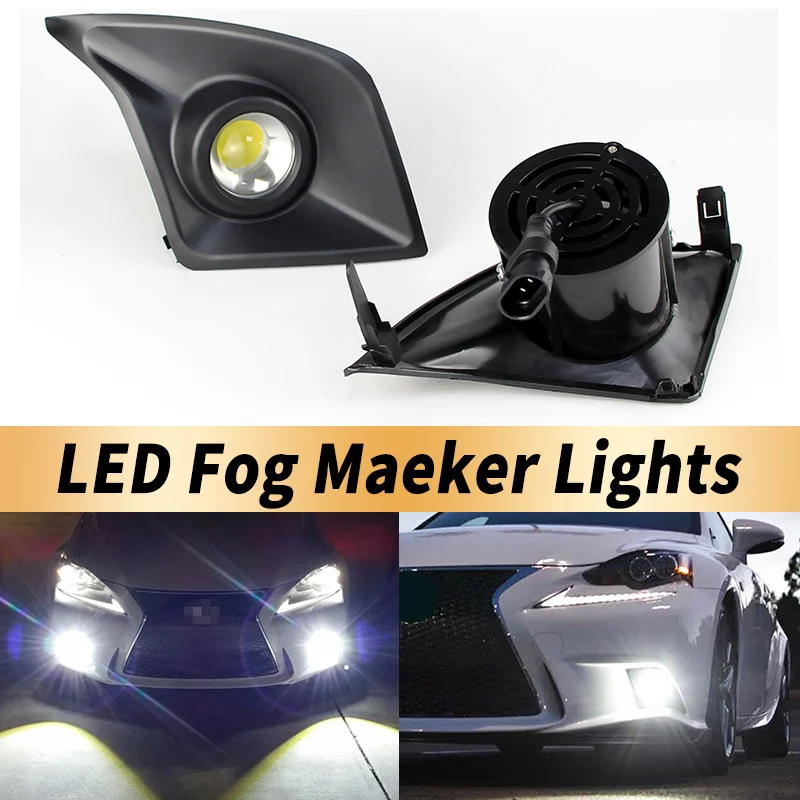 

2PCS 12V LED Headlights Fog Light Daytime Running Lamp Canbus For Lexus F-Sport IS200T IS250 IS300 IS350 14-16 Car Accessories