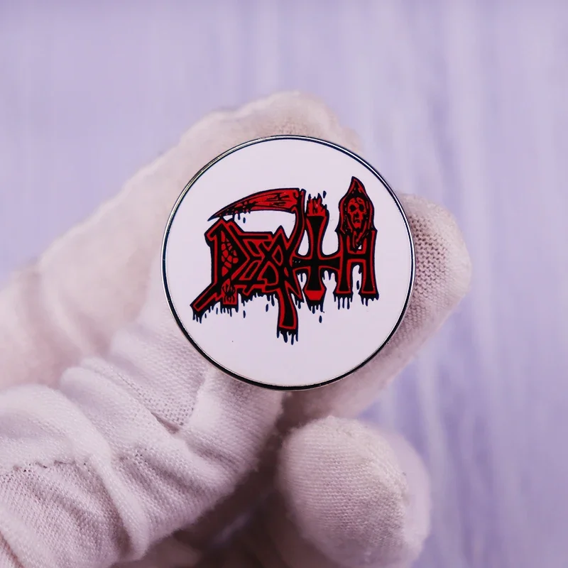 Death Pin Brooch Grim Reaper Button Badge