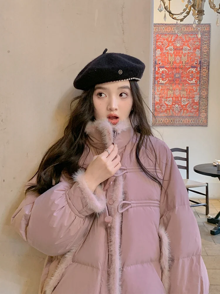 

Зимнее пальто Snowy Day 30 Miss Squirrel White Du down Jaet для женщин с меховым воротником, 90% пуха, полиэстер