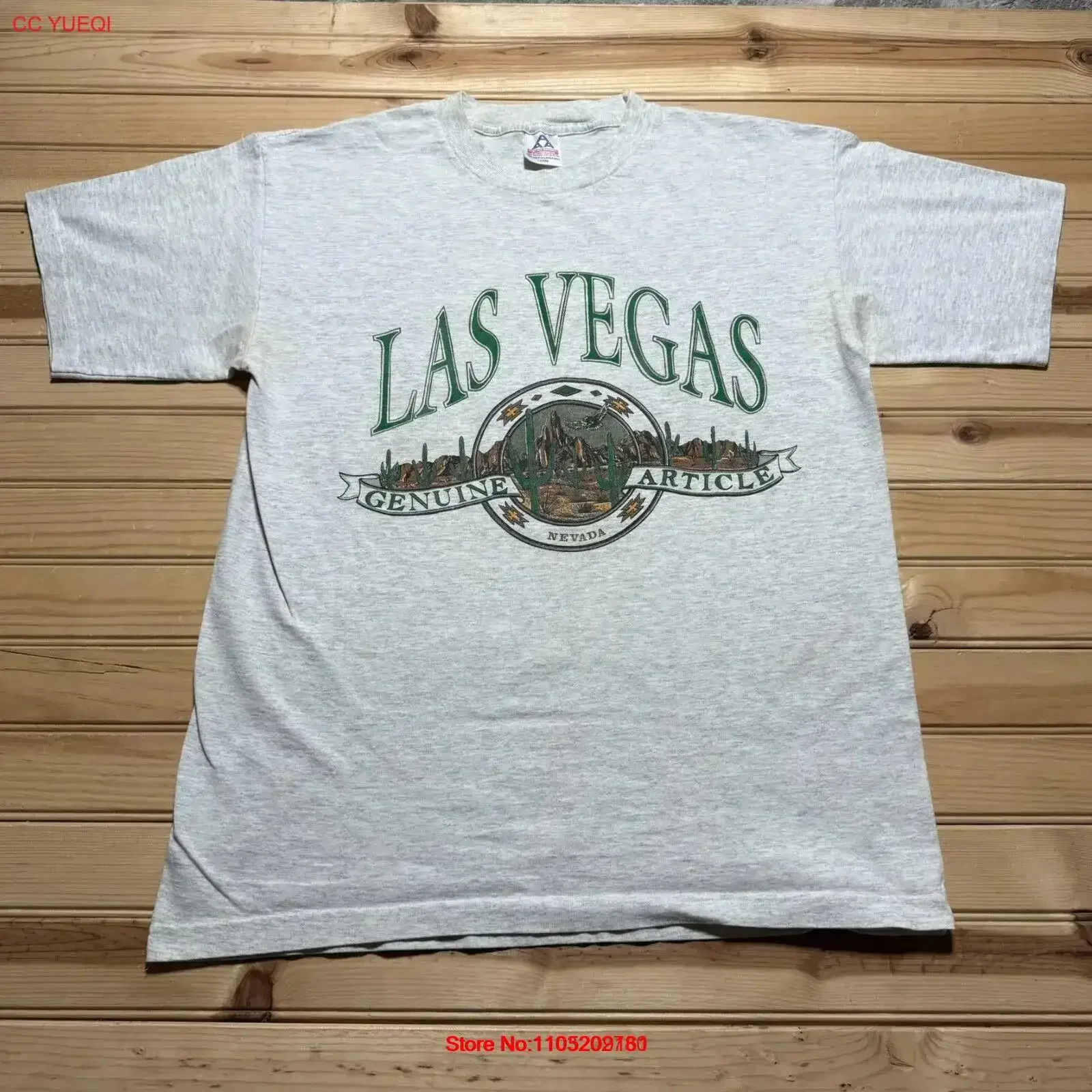 

Vintage 90s Las Vegas Nevada Genuine Article High DeserT T Shirt Size Large Washed graphic homme Slightly vintage Washed