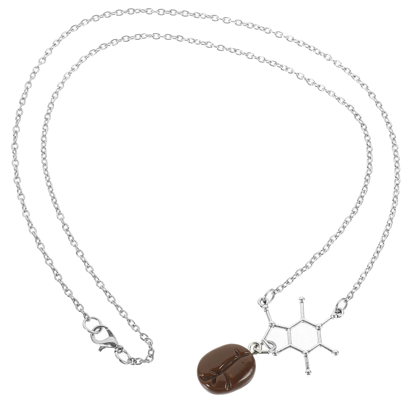

Pendant Coffee Bean Necklace Jewelry for Women Girls Trendy Science Lover Gift Mini Charms Resin Alloy Material Safe