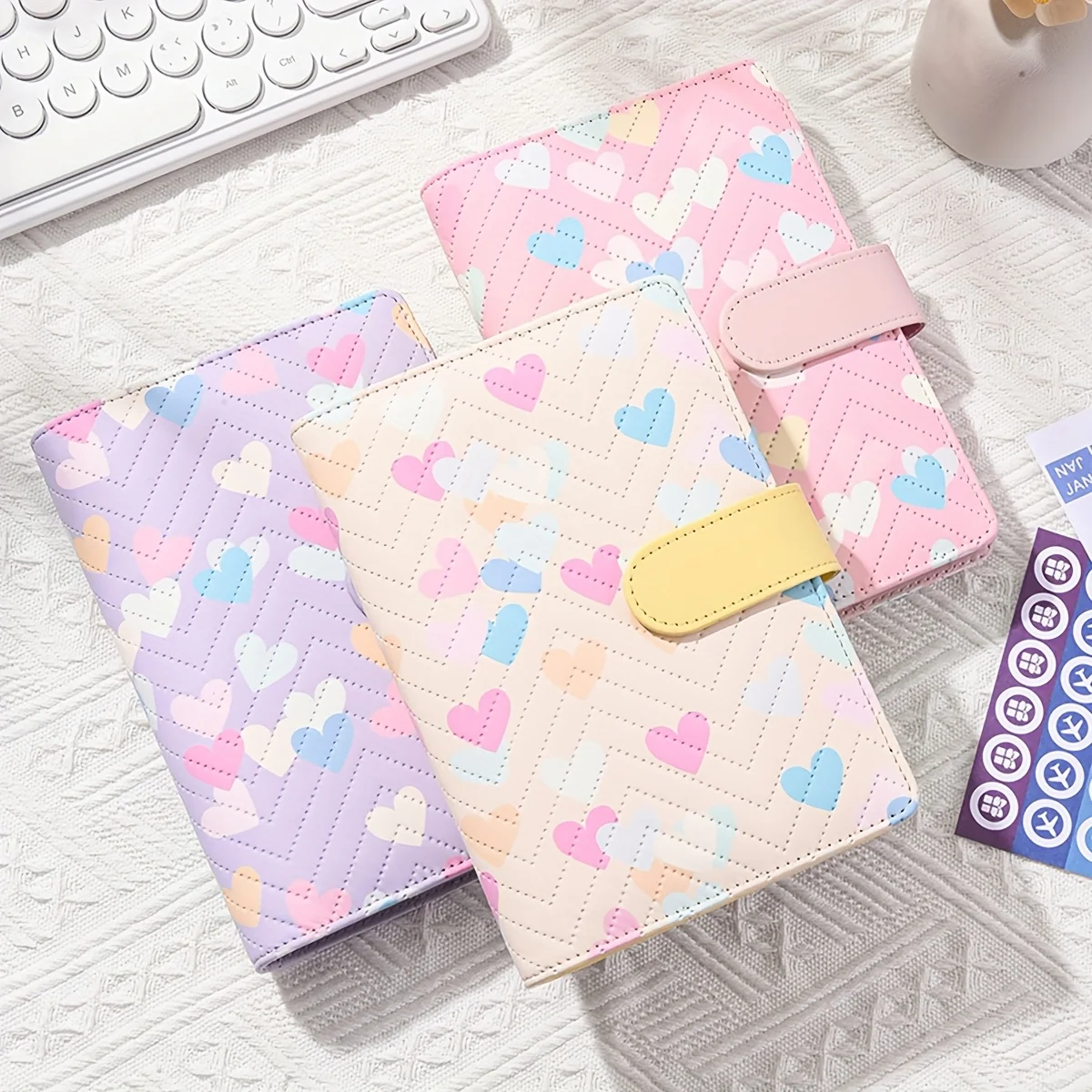 Macaron A6 Portable Budget Binder PU Leather Loose-Leaf Notebook Cash Envelope Savings Planner Money Organizer Budgeting Journal view 3