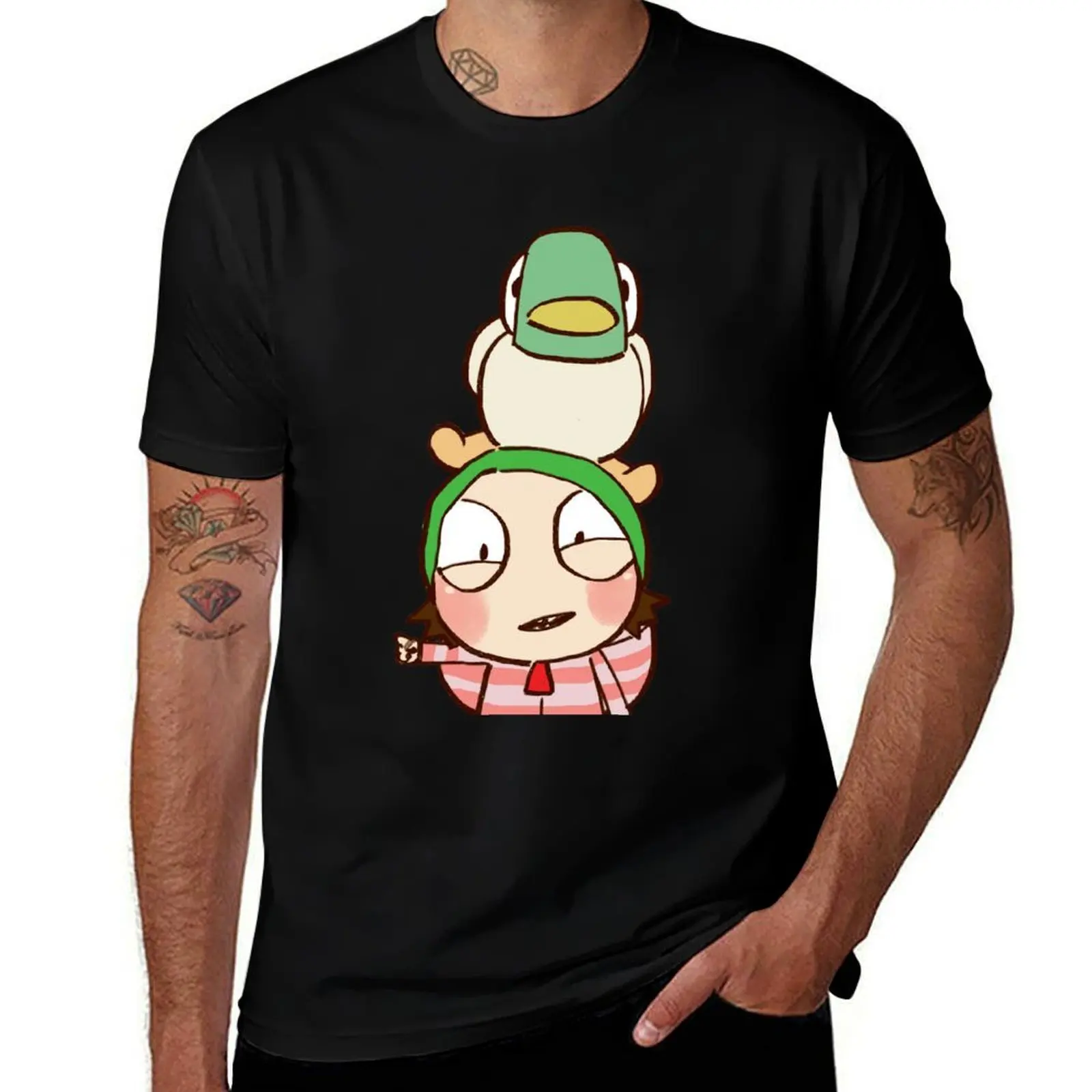 

sarah draw t sarah cotton duck shirt shirts happy head T-Shirt her duck and and on / I casual t man 100%