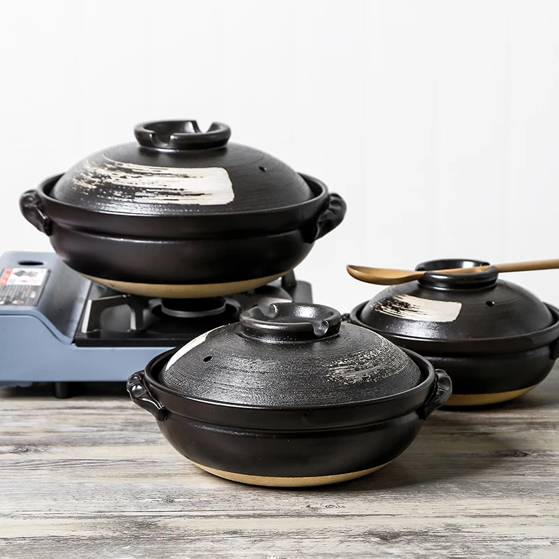Direct supply stew pot for soup, household ceramic gas rice casserole single lid, durable and environmentally friendly