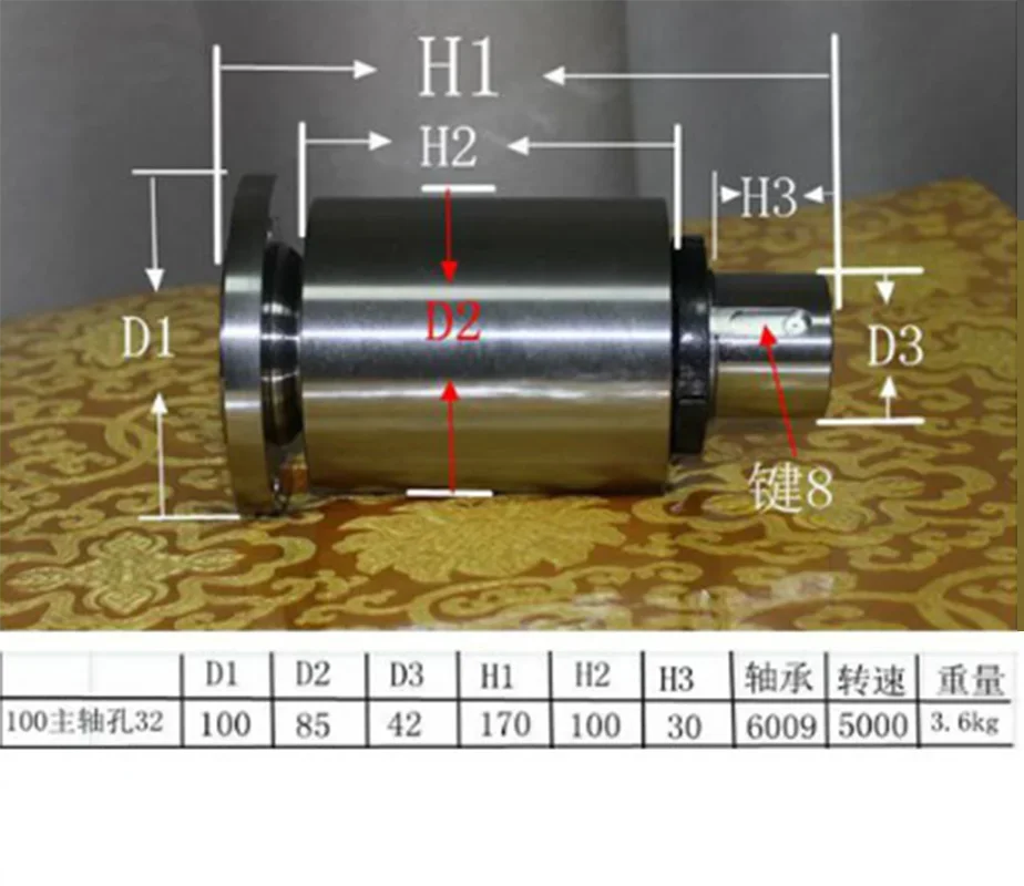 High Quality NEW 100/125/Lathe Spindle Large Hole Lathe Spindle High-strength Lathe Head Assembly With Flange