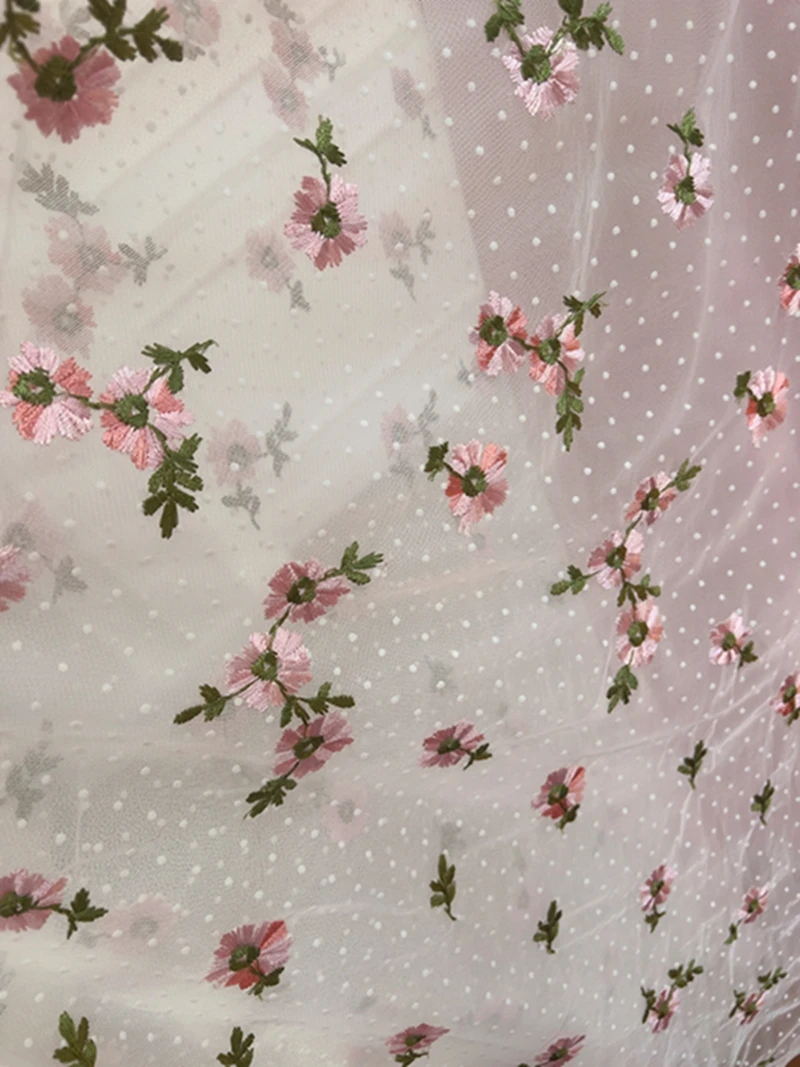 2026년 봄 섹시한 V넥 하이웨이스트 핑크 플로럴 자수 드레스 롱 스커트 여성 의류 스위트 슬레 A라인 드레스