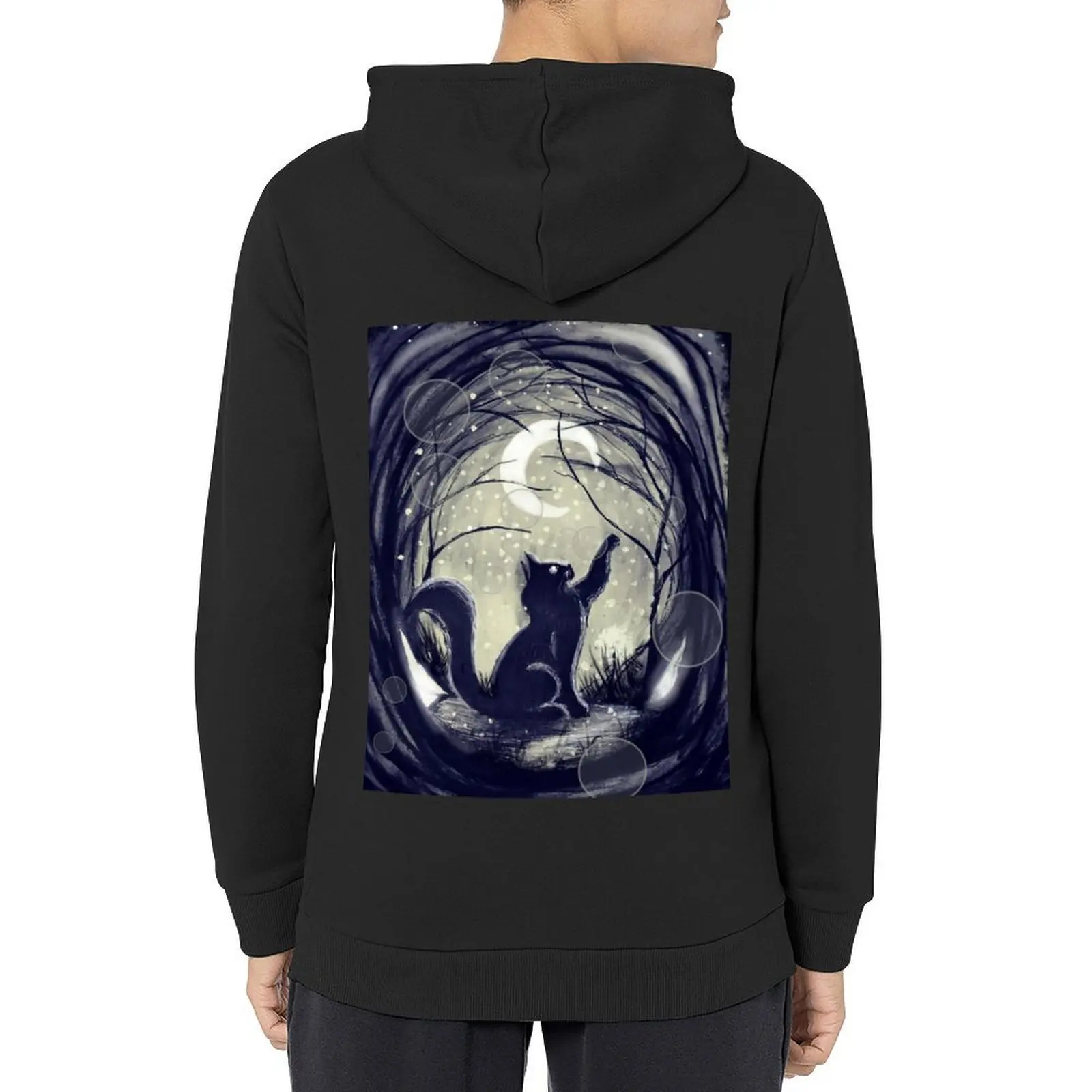 

Midnight Cat Hoodie hooded shirt winter clothes autumn clothes men wear men's hoodie sweatshirt