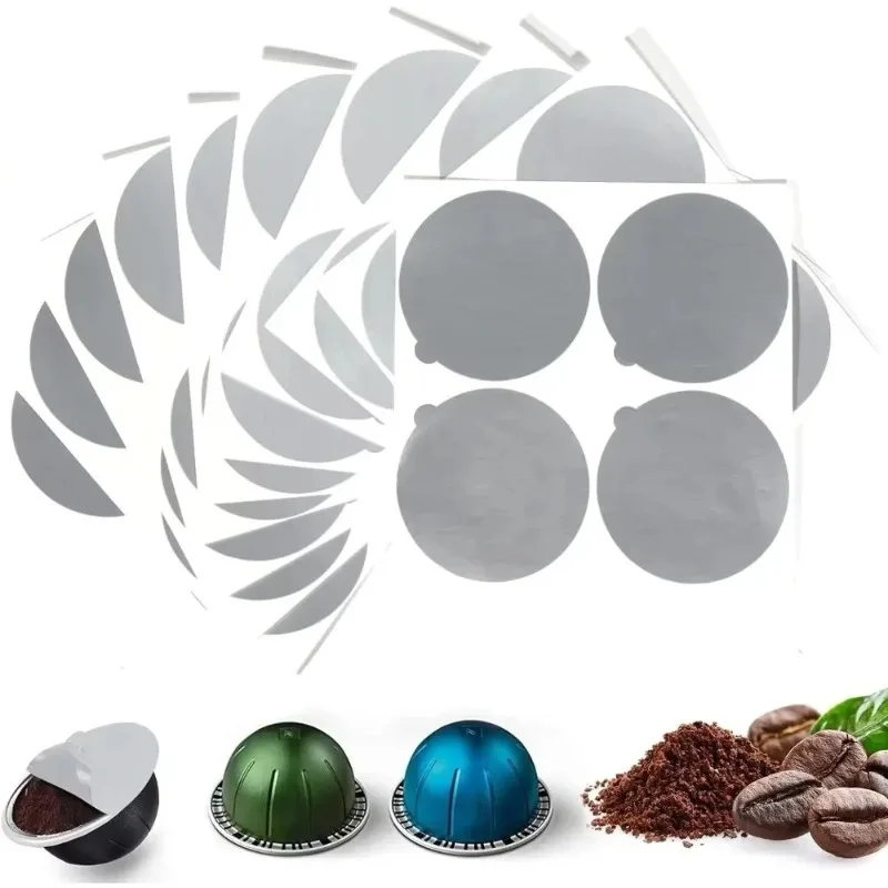 For Capsules Coffee Pod Reusable Cover  Adhesive Aluminum Foil Lids Seals Stickers Filling Disposable Empty