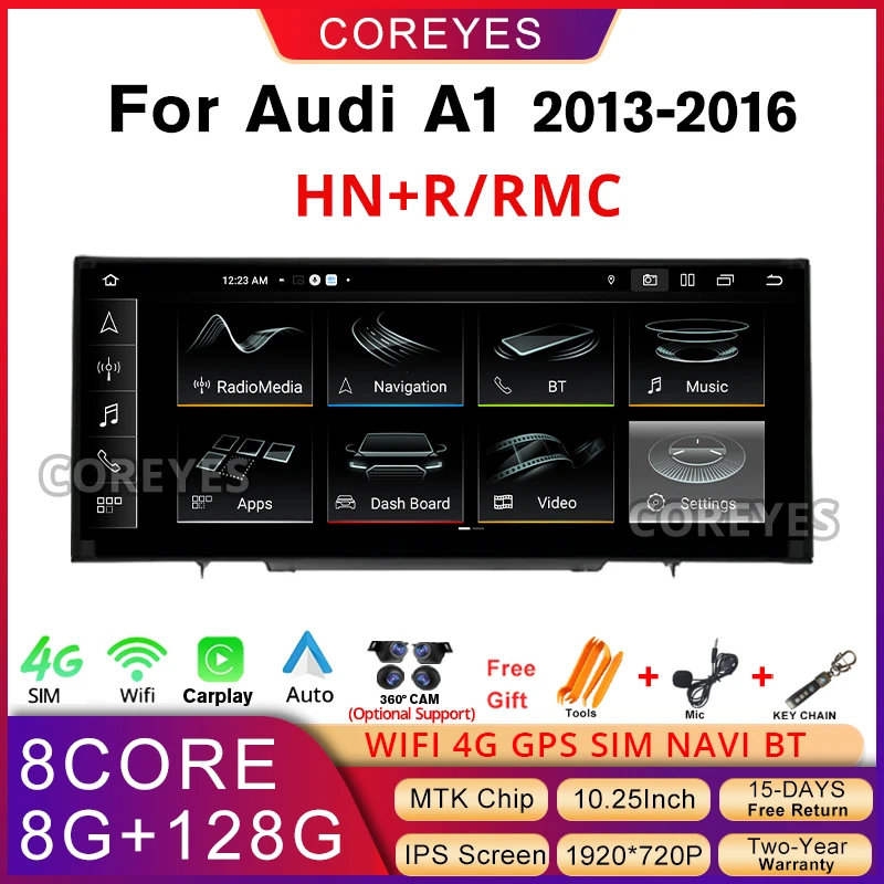 

Автомагнитола COREYES 10,25 дюймов, Android 13,0, для Audi A1 LHD 2013-2016 RMC HN + R