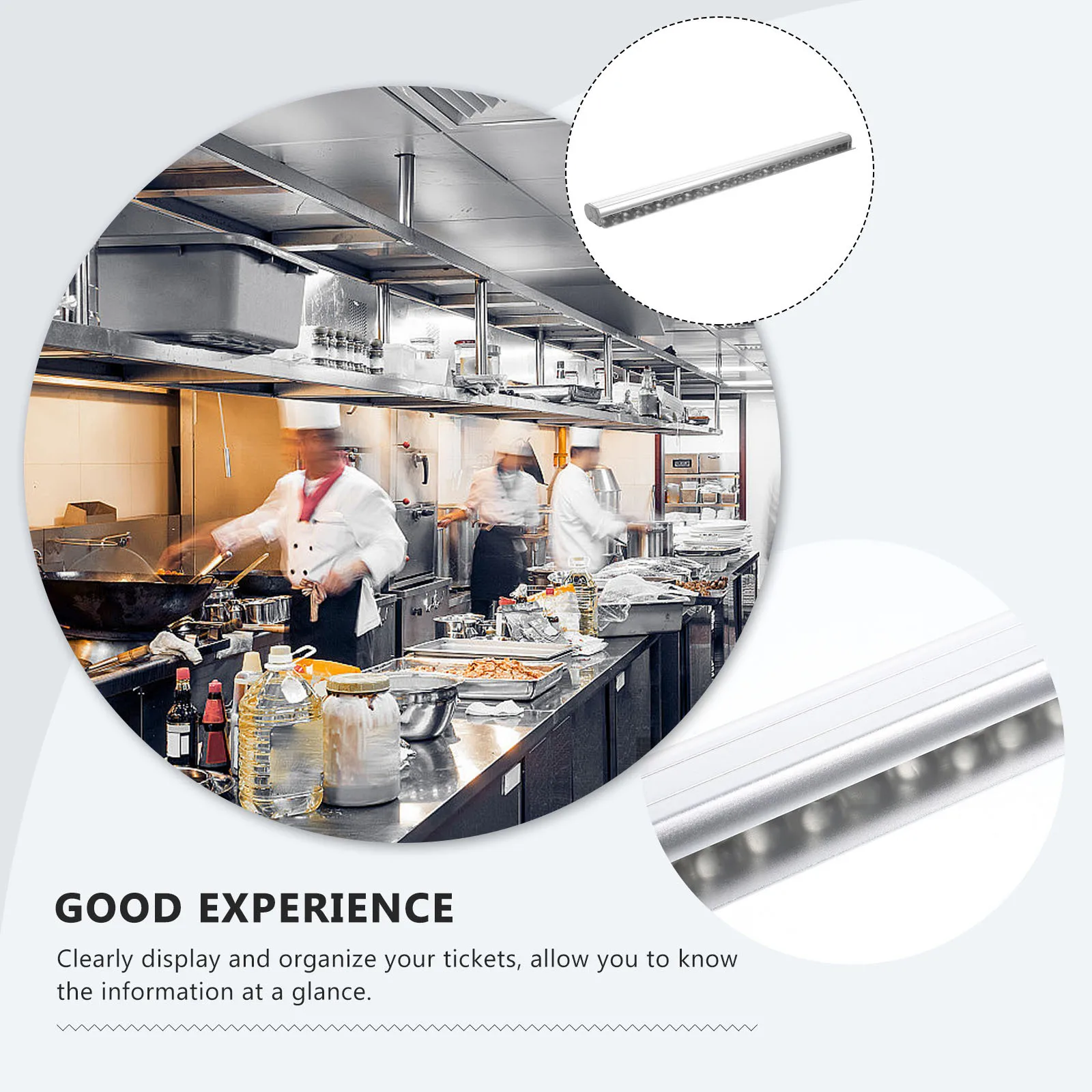 

Card Holder Kitchen Slide Check Rack Aluminum Ticket Holder 40cm Restaurant Receipt Organizer Product Rack