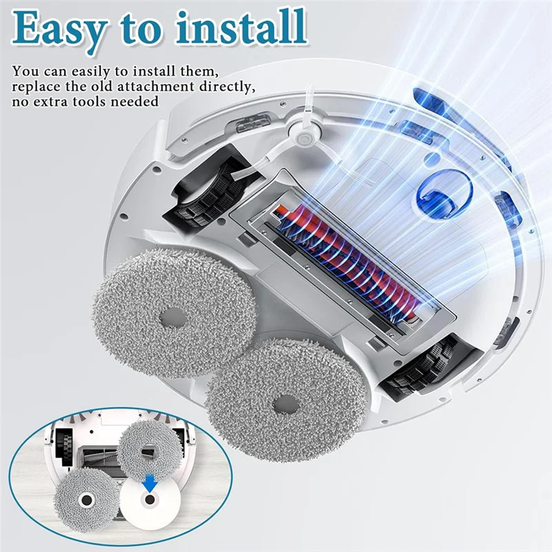 

Mop Pads For Roborock Q Revo/Qrevo Pro/Qrevo S/Qrevo Curv/Qrevo Maxv Robot Vacuum Cleaner Mop Cloth Replacement Parts-AT64