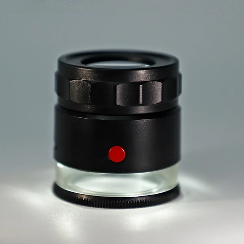 USB Charging Cylindrical Magnifying Glass With Light 10X Optical Lens  Reading Lamp for Jewelry And Jade Identification