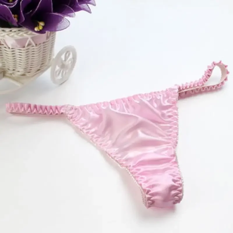 5 sztuk/partia Factory direct sprzedaż hurtowa Sexy kobiet 100% jedwabne stringi t-back String majtki sexy figi bielizna