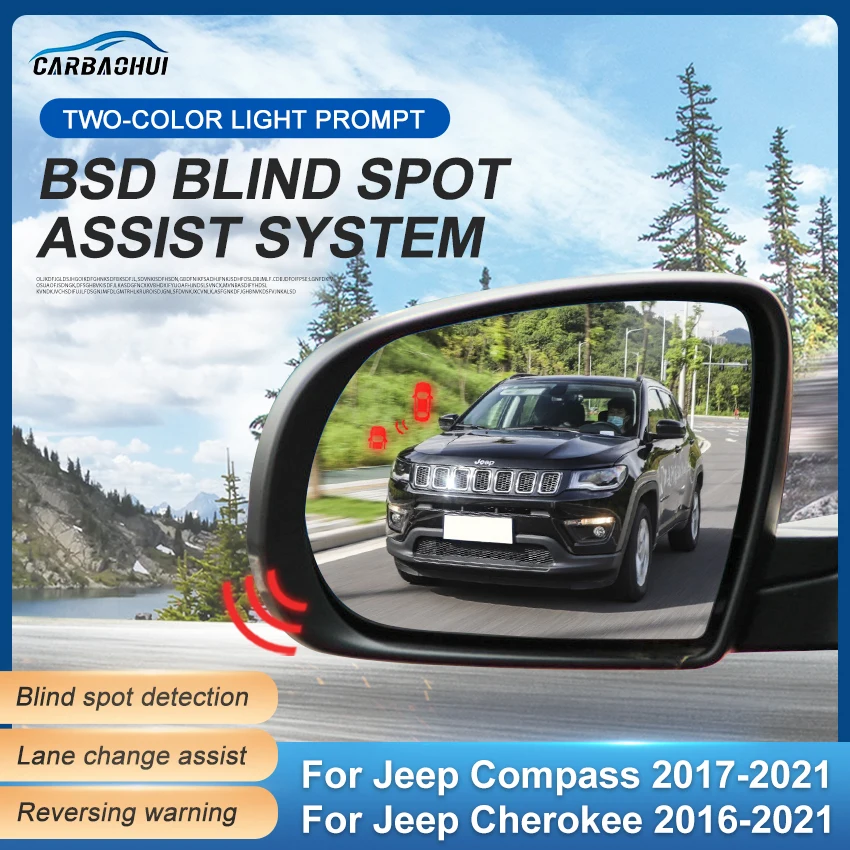 Car Blind Spot Detection System BSD BSA BSM Parking Sensor Lane Change Assist For Jeep Compass 2017-2021 Cherokee 2016-2021