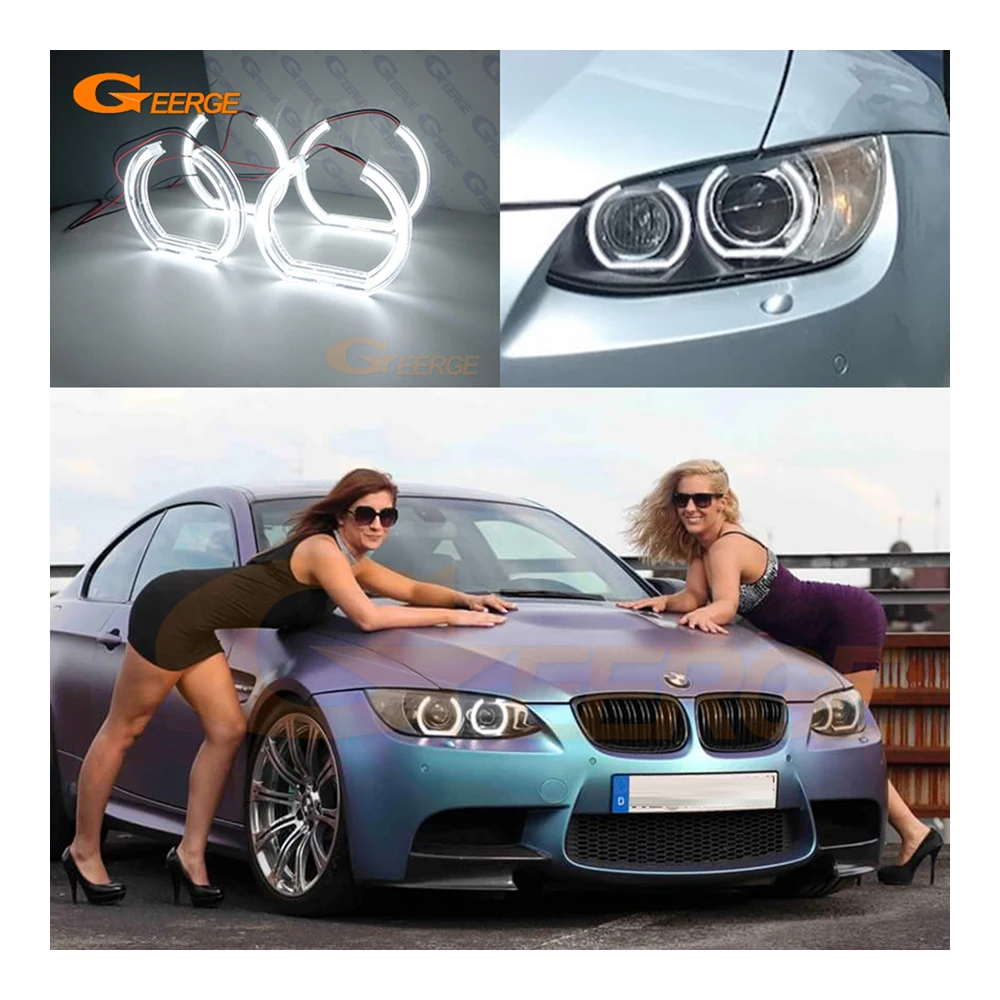 

For BMW 3 Series E92 E93 M3 316i 320i 323i 325i 330i 335i Day Light Ultra Bright Crystal DTM M4 Style Led Angel Eyes Halo Rings