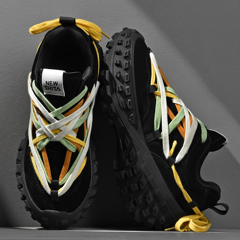 

New Men's and Women's Tire Shoes, Tank Sports Shoes, High Street Wear-resistant Shoes for Men and Women with Straps for Couples