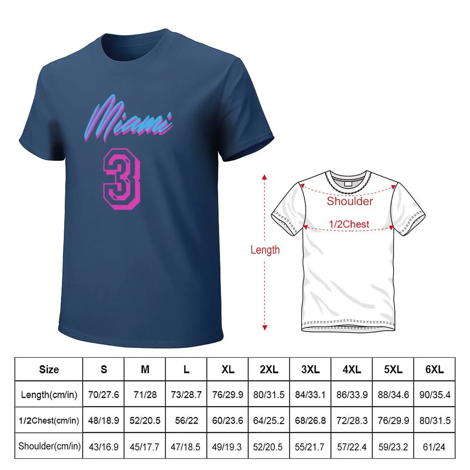 Dwayne Wade 3 Heat Miami Summer T-Shirt plus sizes blacks korean fashion cute tops mens graphic t-shirts funny