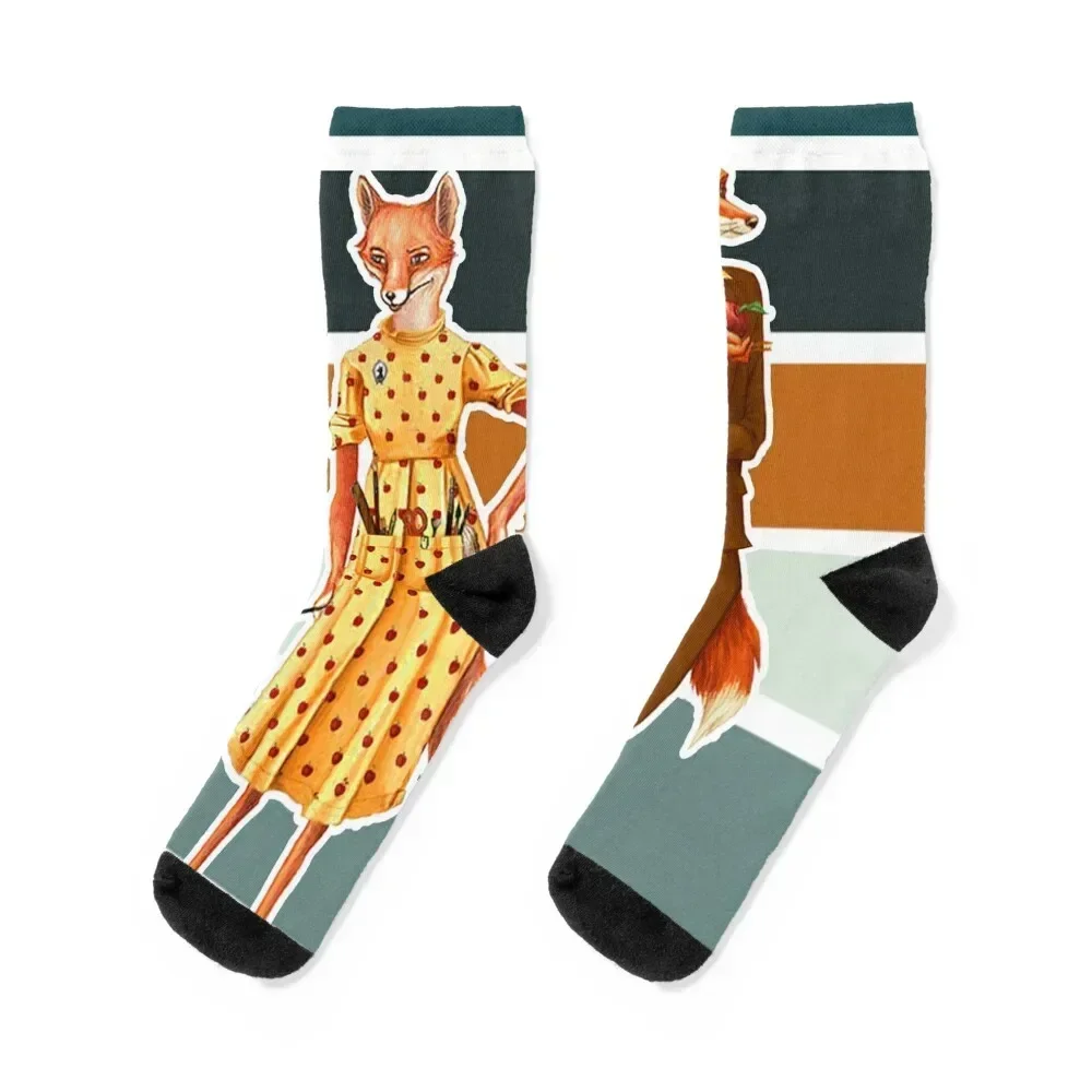 

Fantastic Mr. fox and Mrs. Fox Funny Socks gifts Crossfit cycling hip hop Man Socks Women's