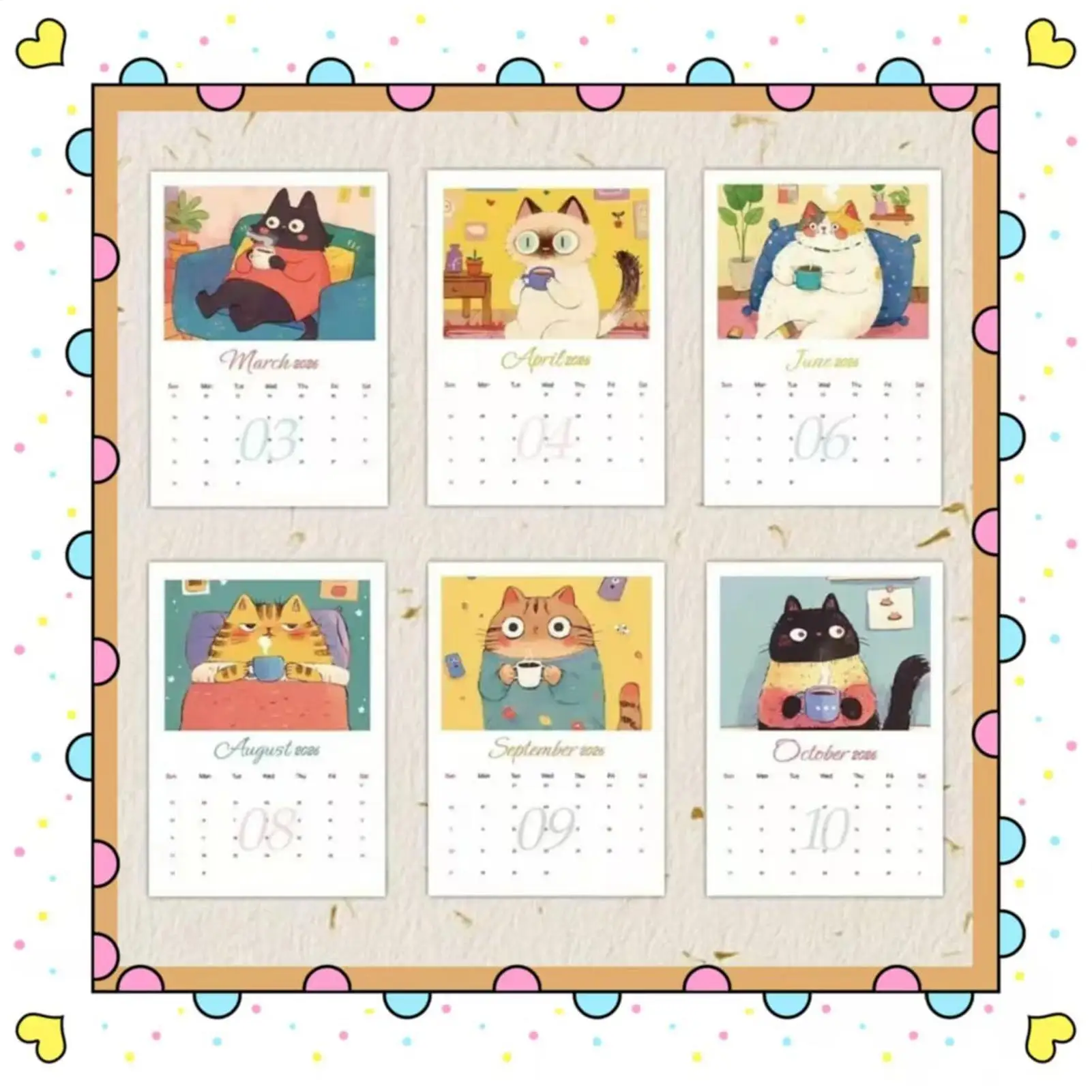 

Cat Wall Calendar 2026 Hand Paint Wall Planner 12 Monthly Calendar For Decoration Home Room Study School Scheduling Organization
