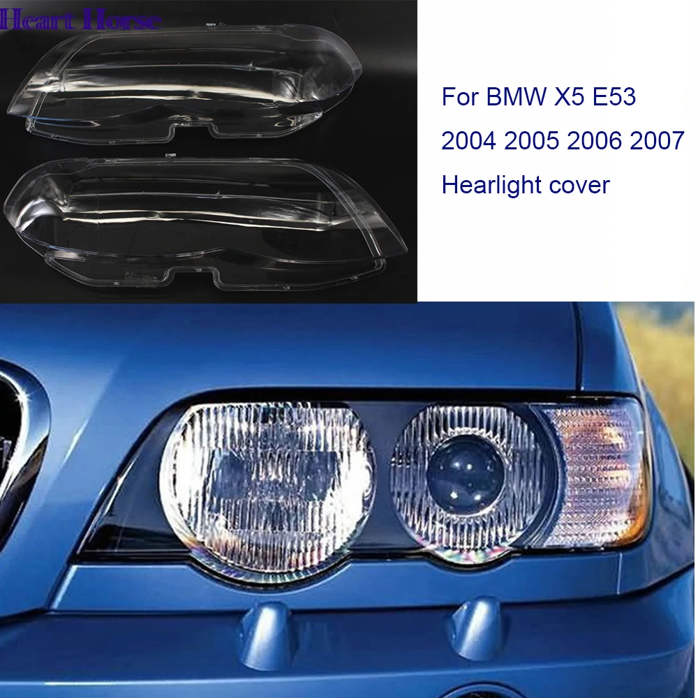 

For BMW X5 E53 2004 2005 2006 2007 Car Accessories Headlight Shade Cover Transparent Lampshade Headlamp Shell Lens glass