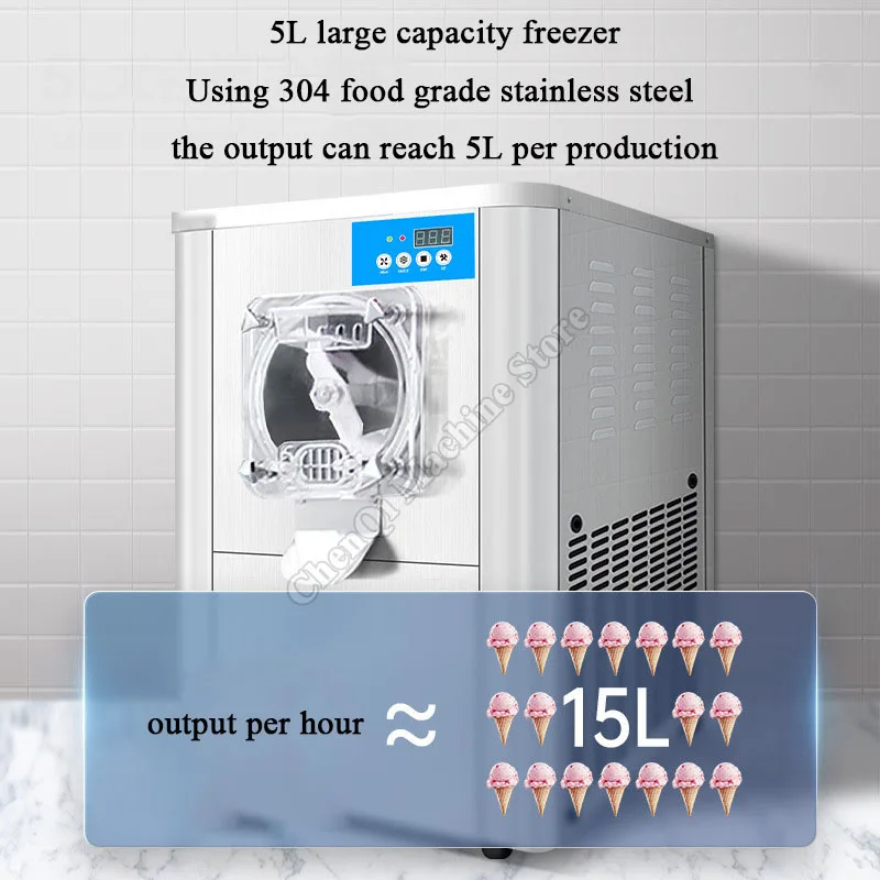 آلة الآيس كريم الصلبة التجارية سطح المكتب حفر آلة الآيس كريم الكرة الفولاذ المقاوم للصدأ آلة جيلاتو دفعة الفريزر #2