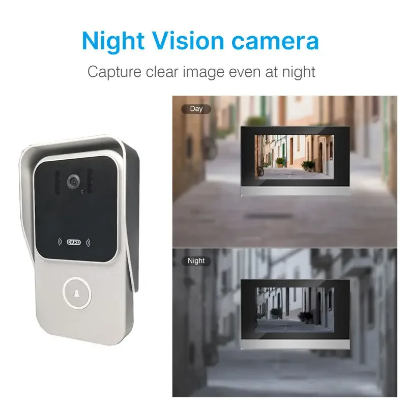 2 wires visual door bell intercom system for building apartment Analog Wired Indoor  Digital Doorbell Camera With Unlock