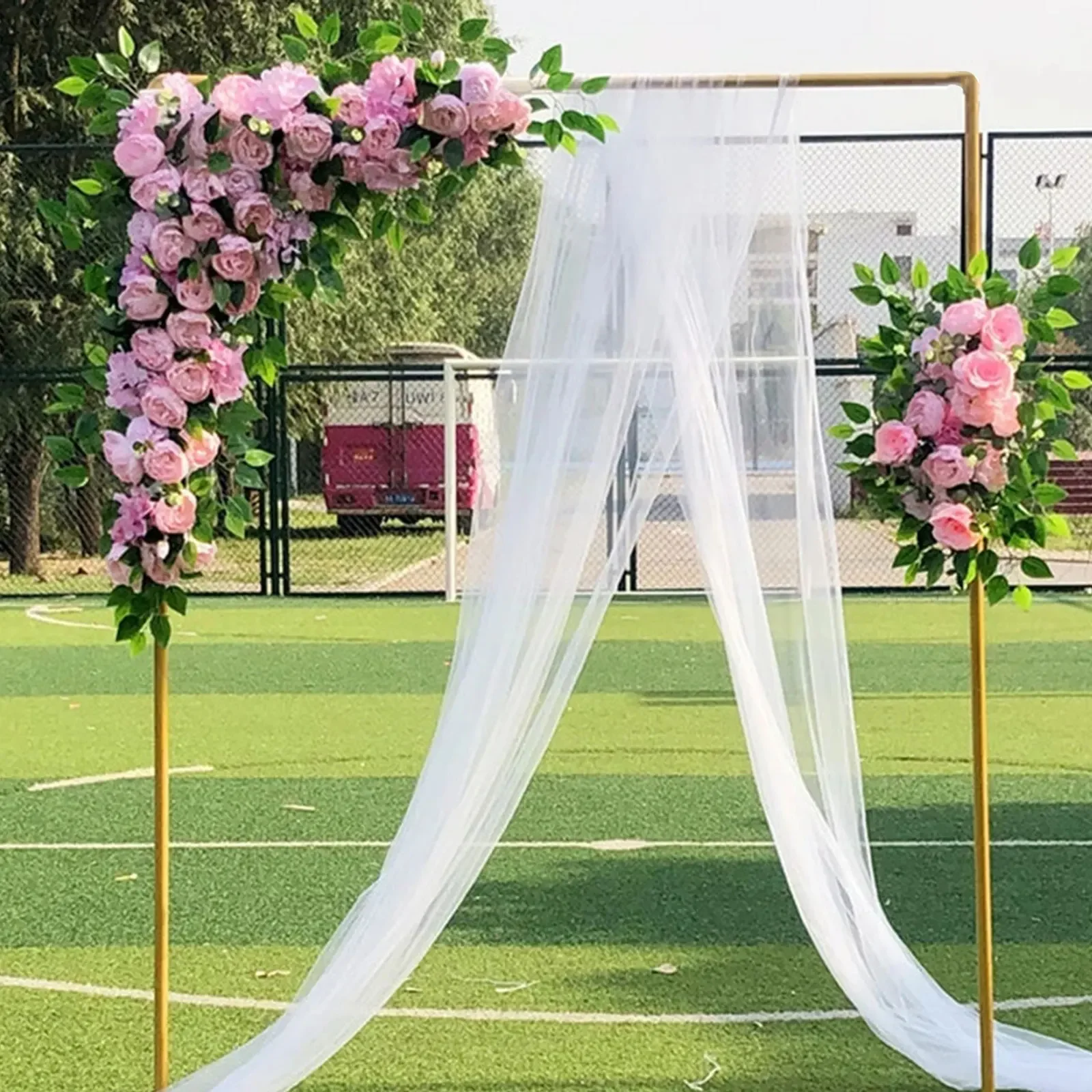 

New 2*2.1m/2*1m Wedding Arch Door Background Wrought Iron Decorative Props Flower Rack Gold