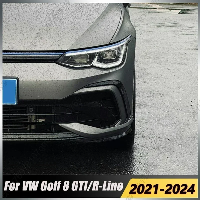 CS Fangs Style For VW Golf 8 GTI MK8 R-LINE 2021-2024 Fog Lamp Orotective Cover Side Spoiler Wind Knife Side Spoiler Body Kits